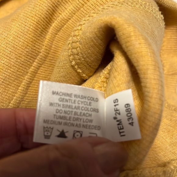 Orvis yellow cotton half zip pullover size large - Picture 7 of 9